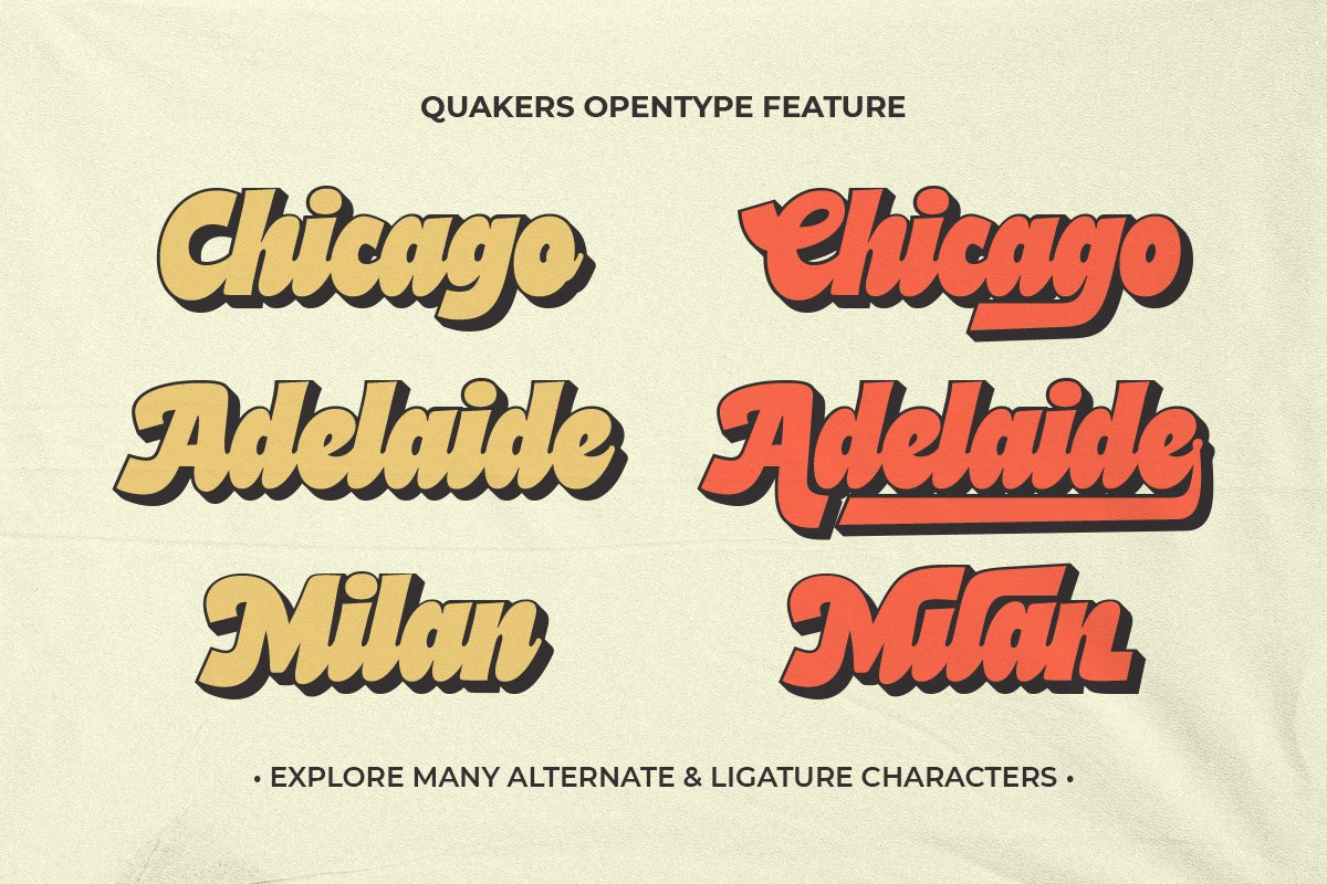Quakers Retro Bold Script Typeface - Design Cuts
