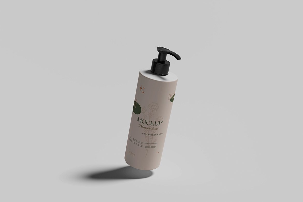 Realistic Shampoo Bottle Mockup - Design Cuts