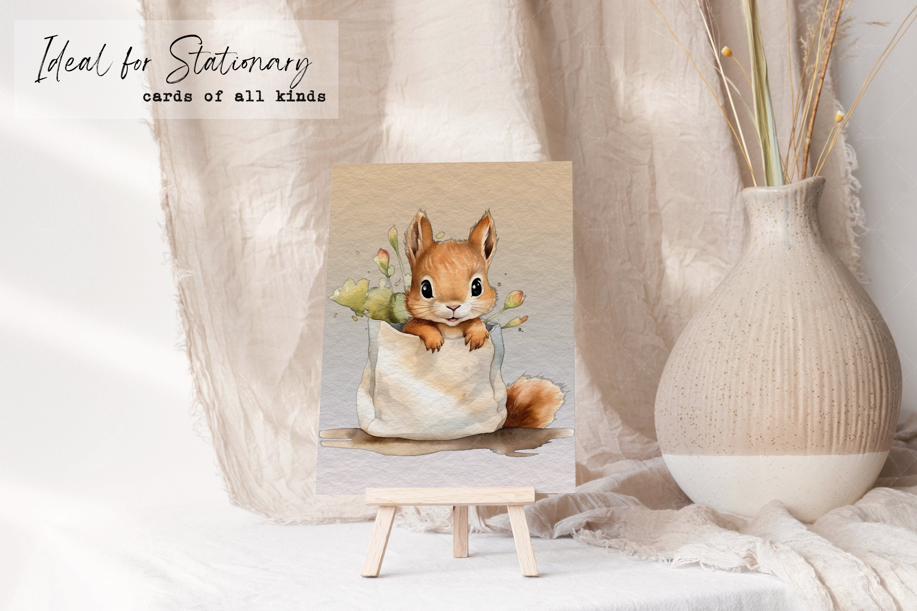 Watercolor Squirrel Fantastic - Design Cuts