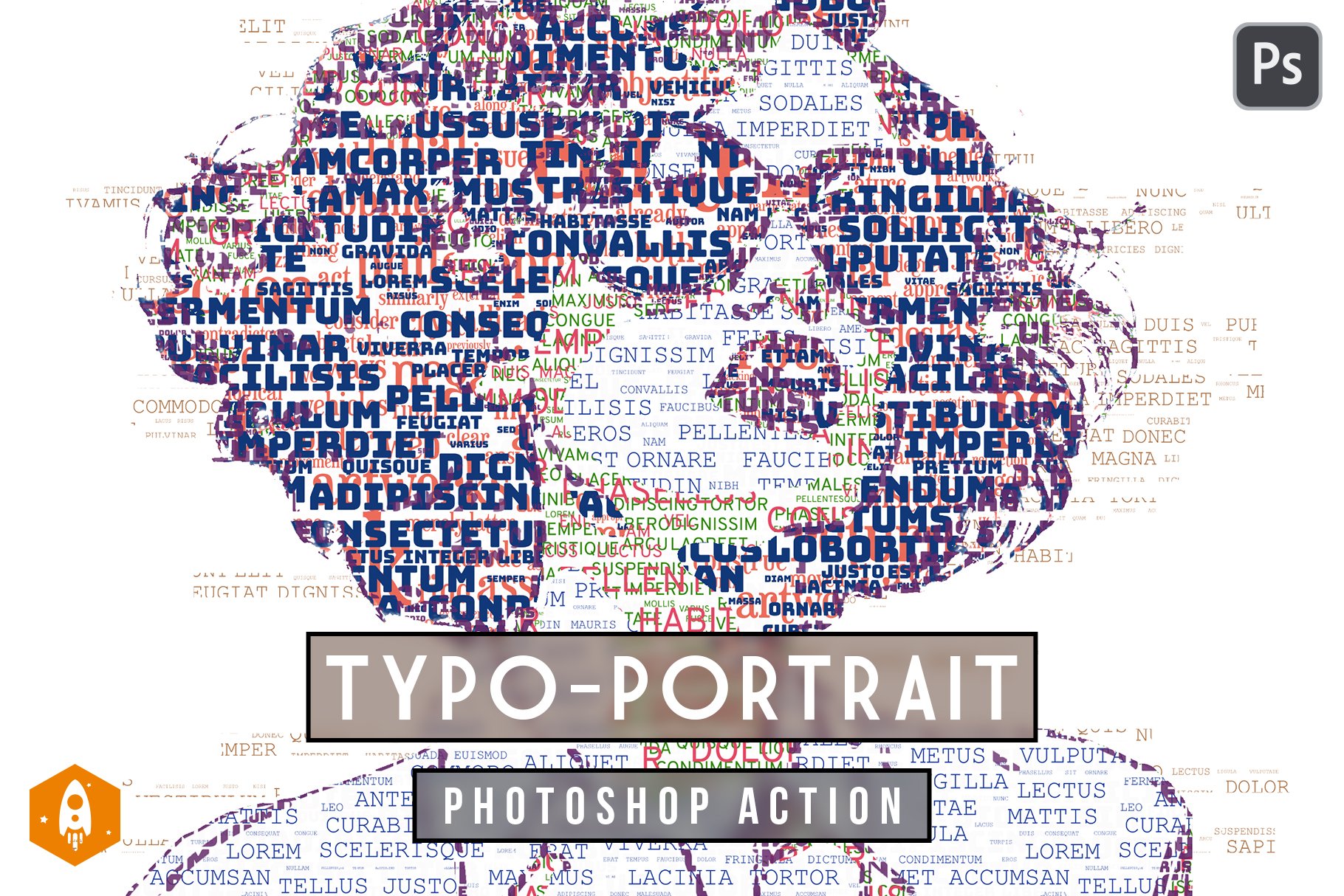 Typo Portrait Text Effect Action Design Cuts