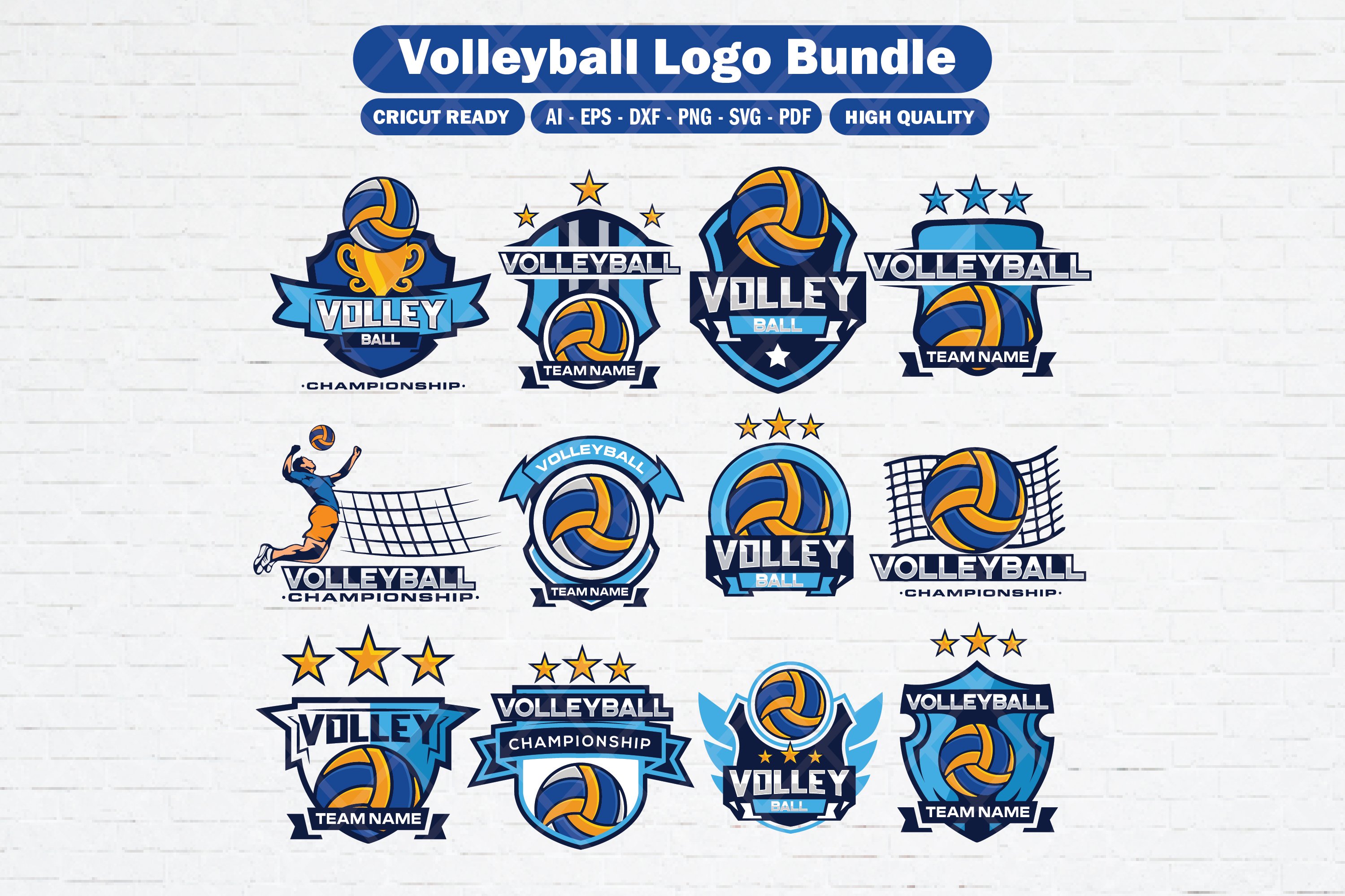 Volleyball Logo Sport SVG - Design Cuts