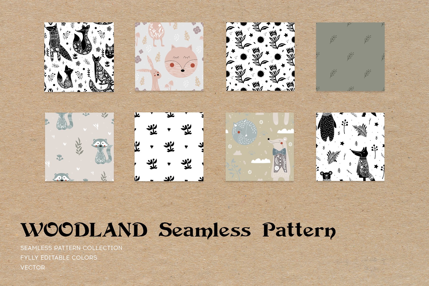 Woodland Animals Seamless Pattern - Design Cuts