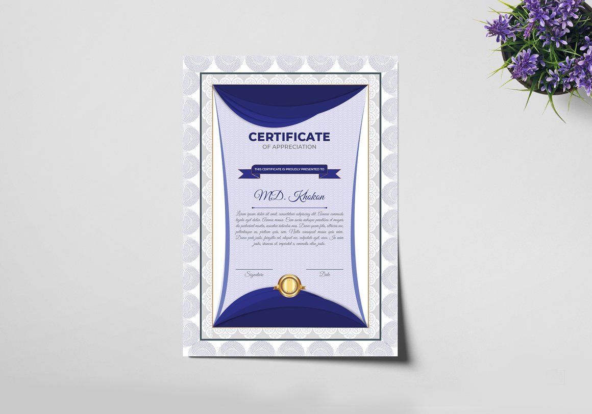 Luxury Certificate Template V-42 - Design Cuts