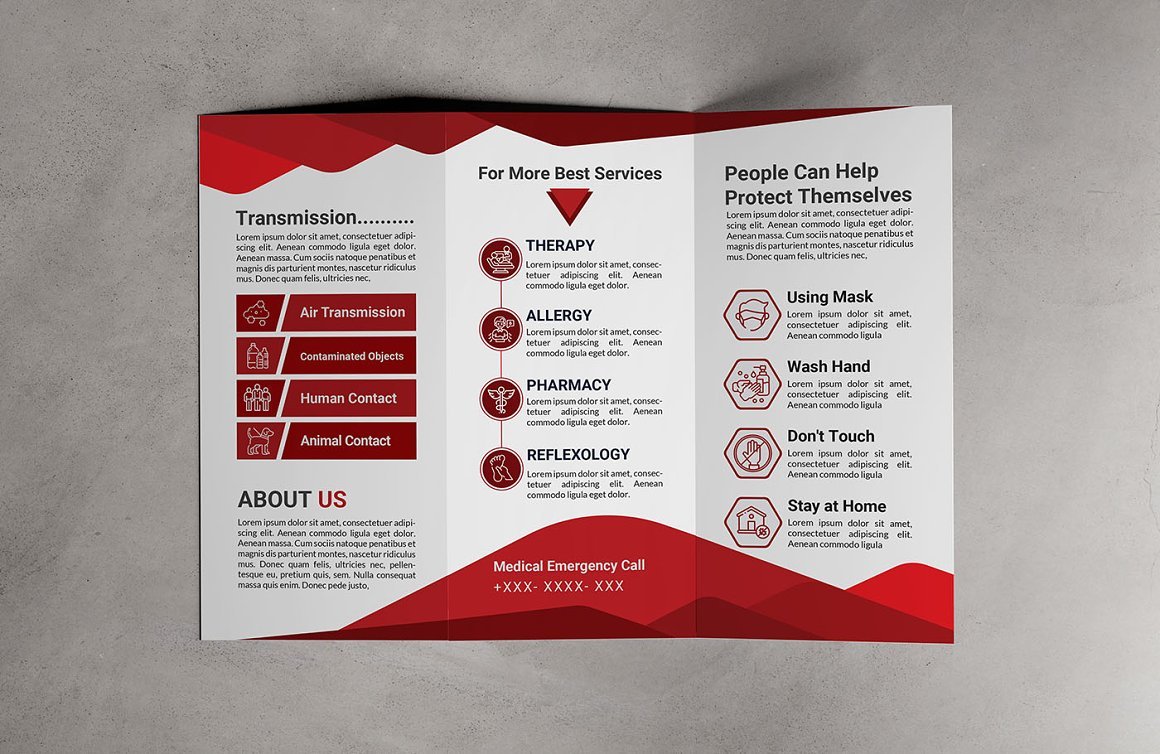 Medical Trifold Brochure V-06 - Design Cuts