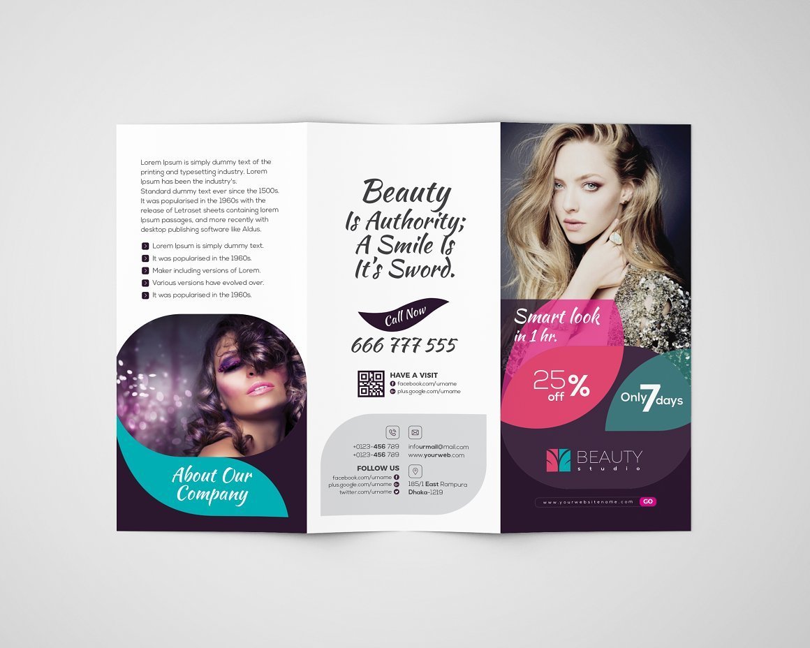 Beauty & Spa Trifold Brochure - Design Cuts