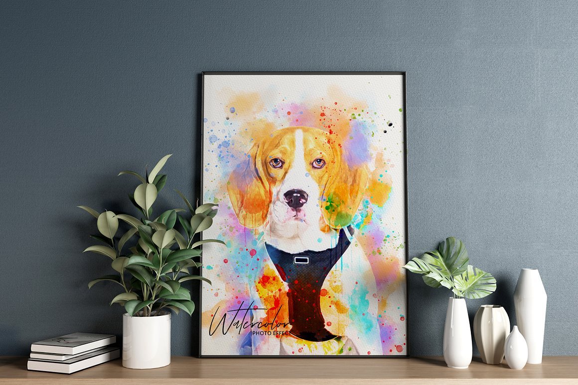 Pet Watercolor Painting Photo Effect - Design Cuts