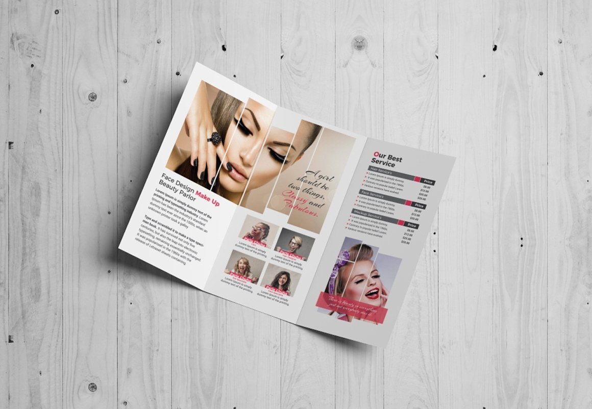 Beauty & Spa Trifold Brochure - Design Cuts