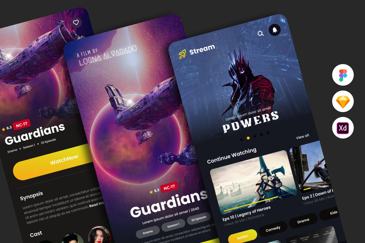 Stream - Movie Streaming Mobile App - Design Cuts
