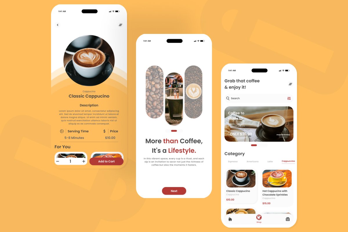 Majesticbrews - Coffee Shop Mobile App - Design Cuts