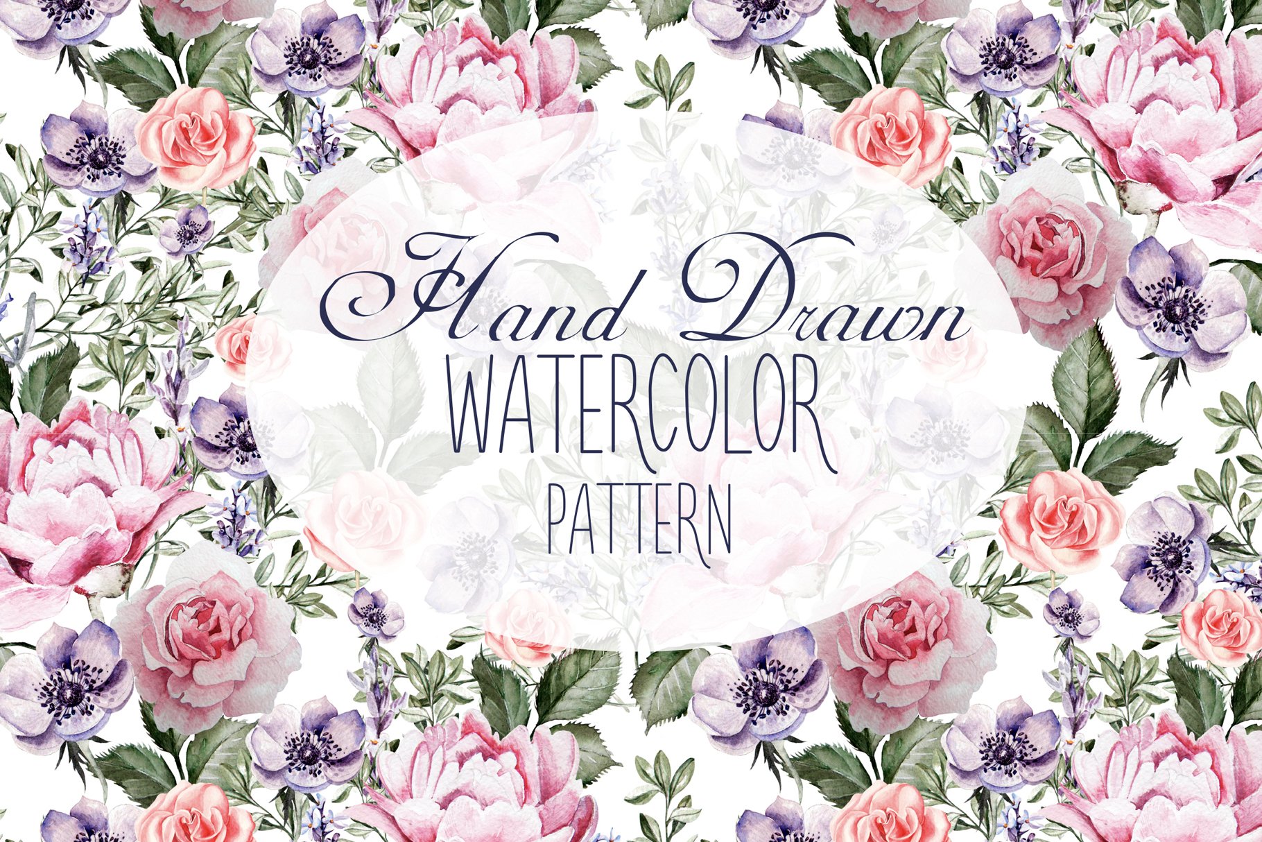 7 Hand Drawn Watercolor Patterns 2 - Design Cuts