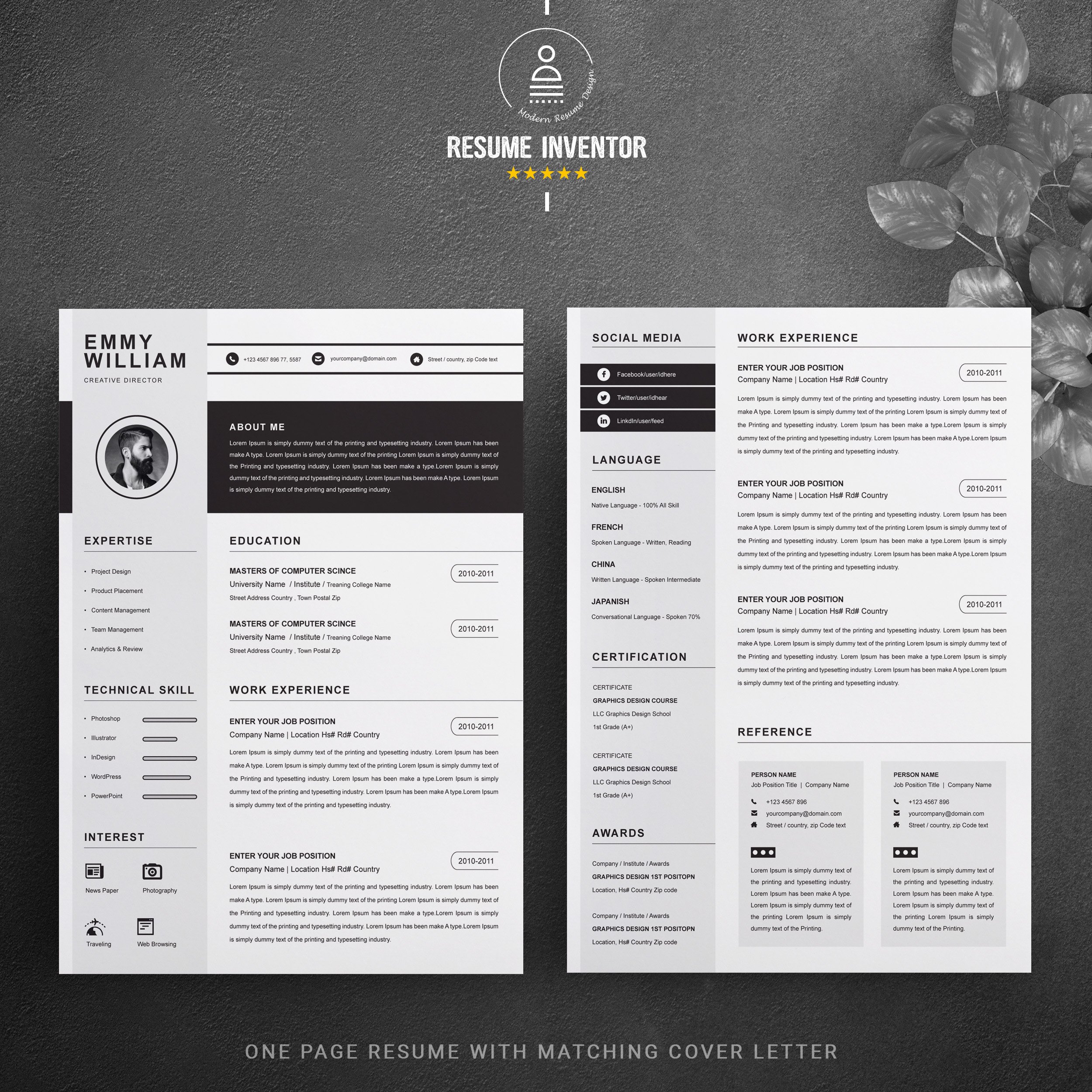 Resume Or CV Template Layout - Design Cuts