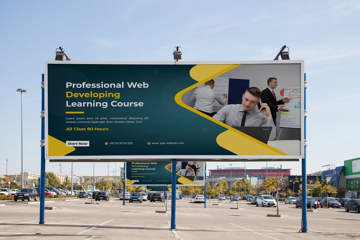 Online Courses Billboard Template - Design Cuts