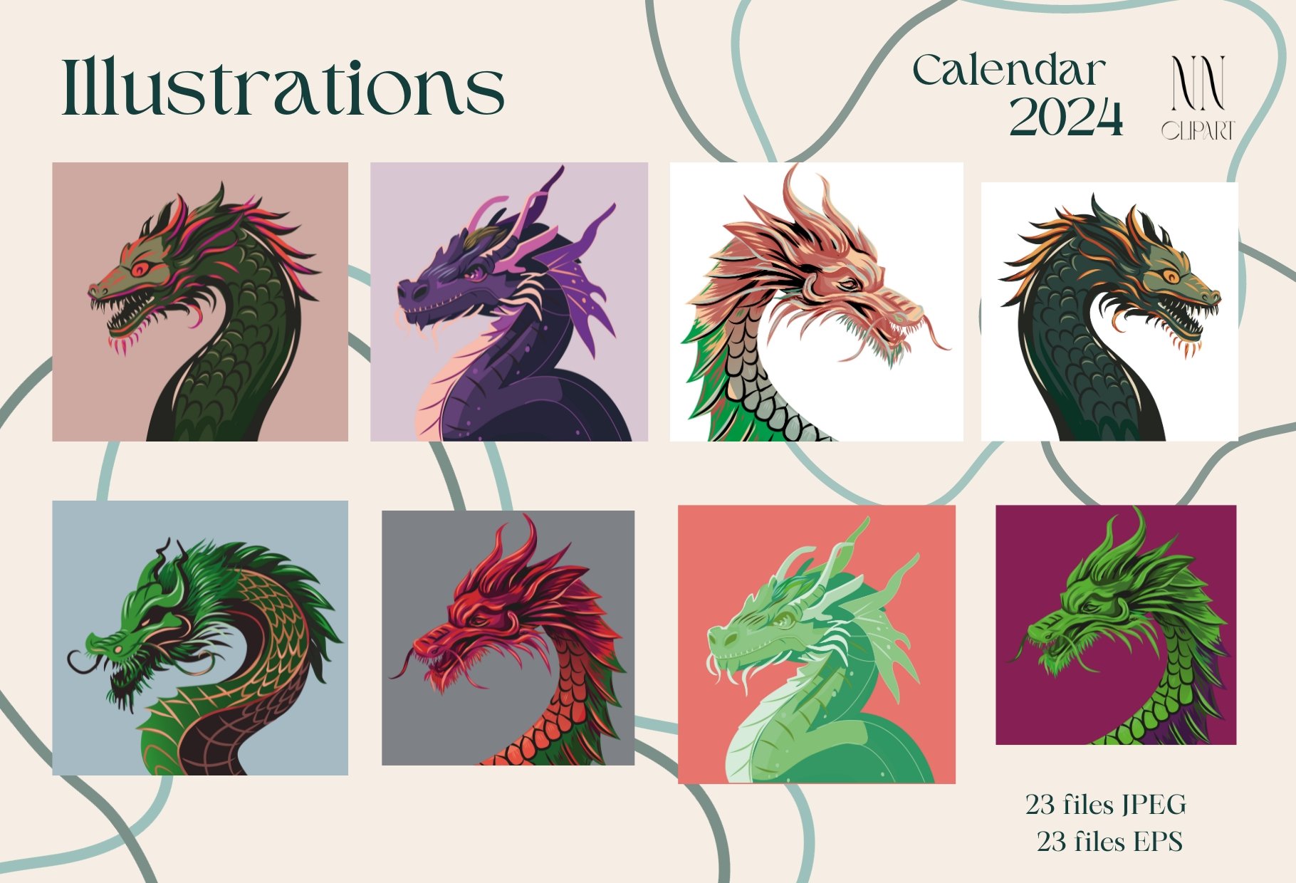 Dragon Calendar Templates 2024 - Design Cuts