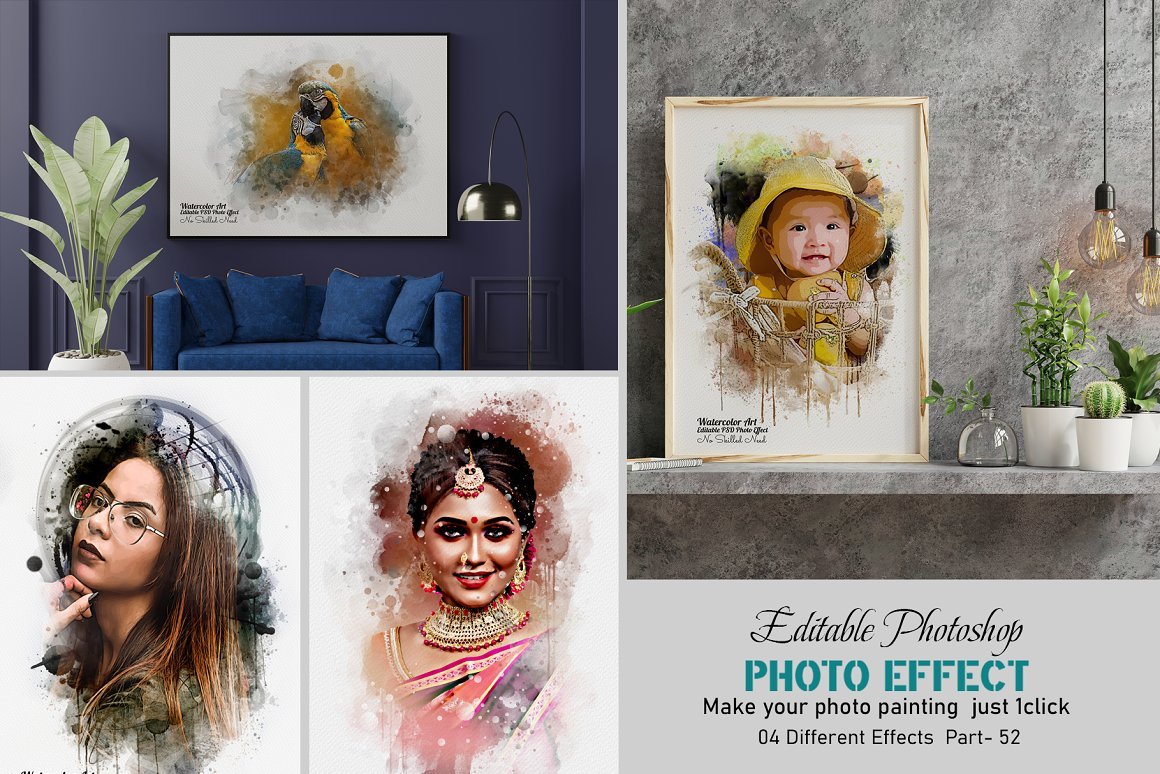 Editable Painting Photo Effect - Design Cuts