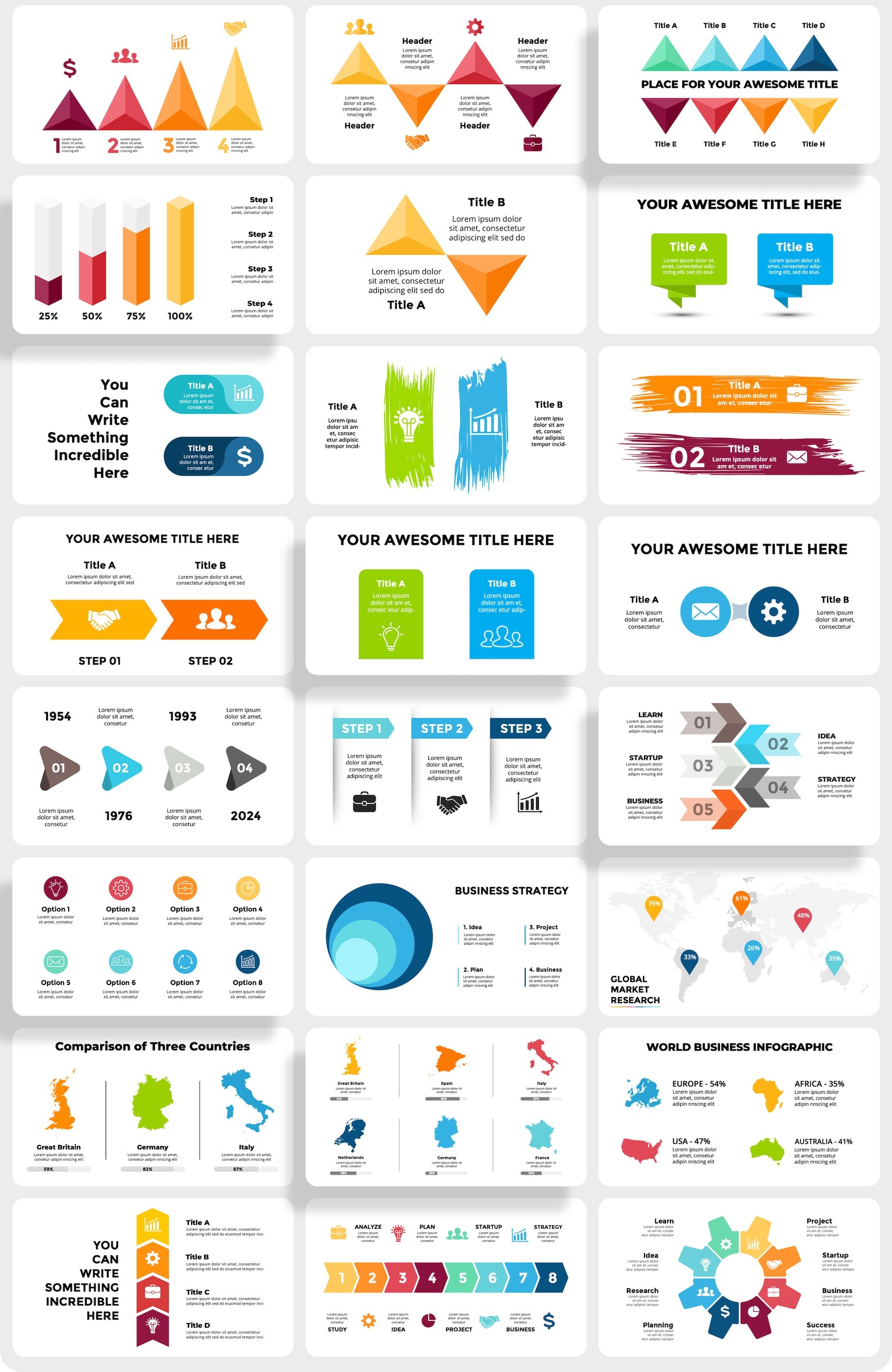 Strategy Business Infographics Diagrams Timelines - Design Cuts