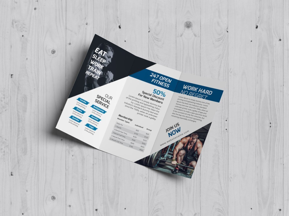 Modern Corporate Trifold Brochure V Design Cuts