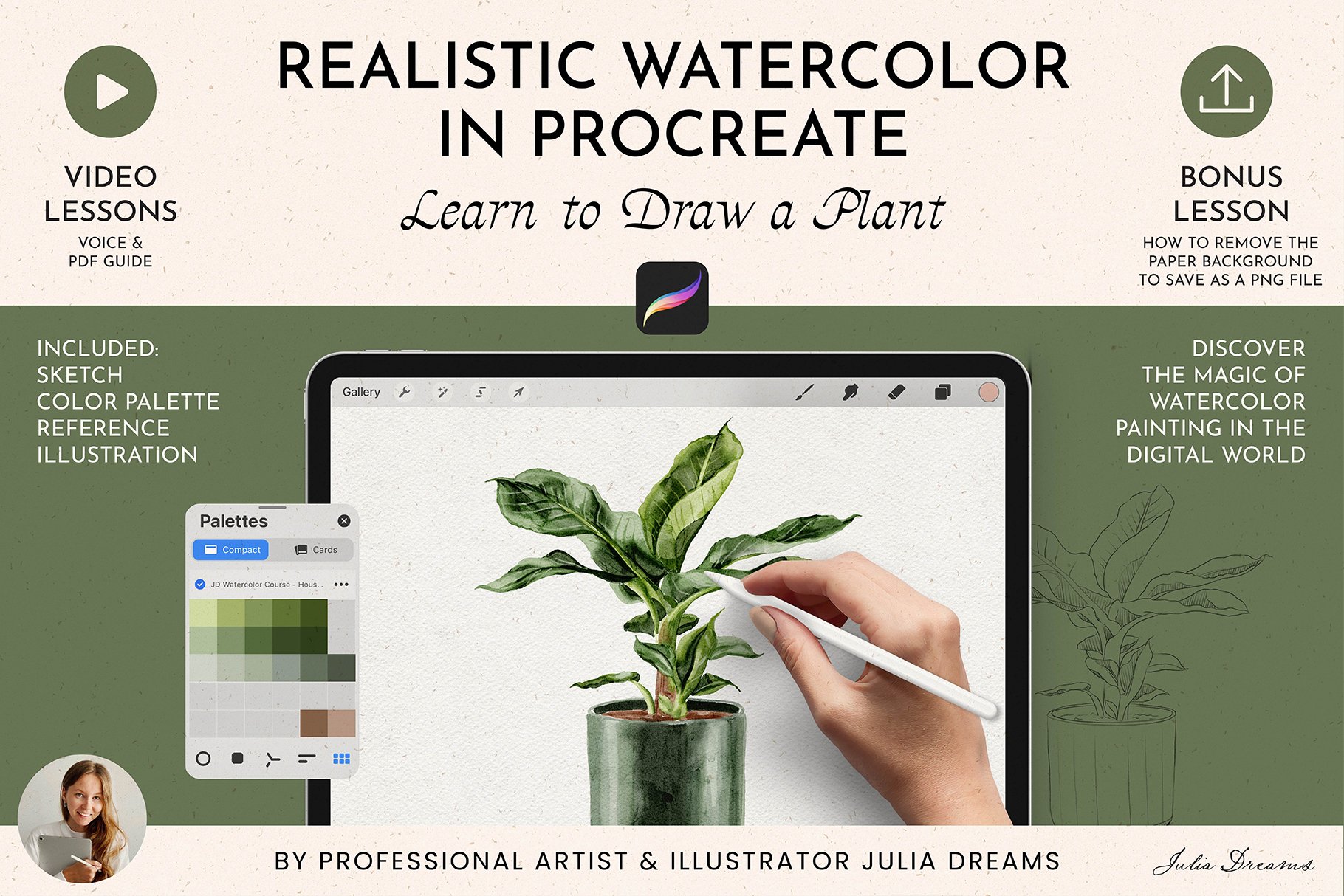 Watercolor In Procreate – Learn To Draw A Plant