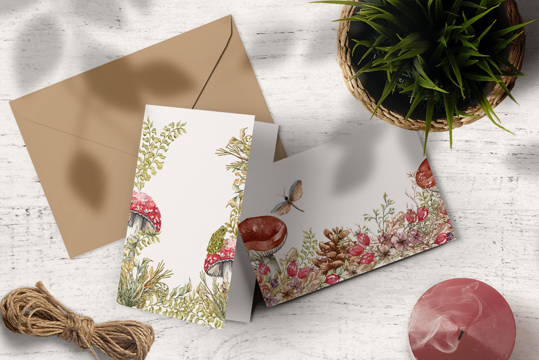 Watercolor Botanical Forest Set - Design Cuts