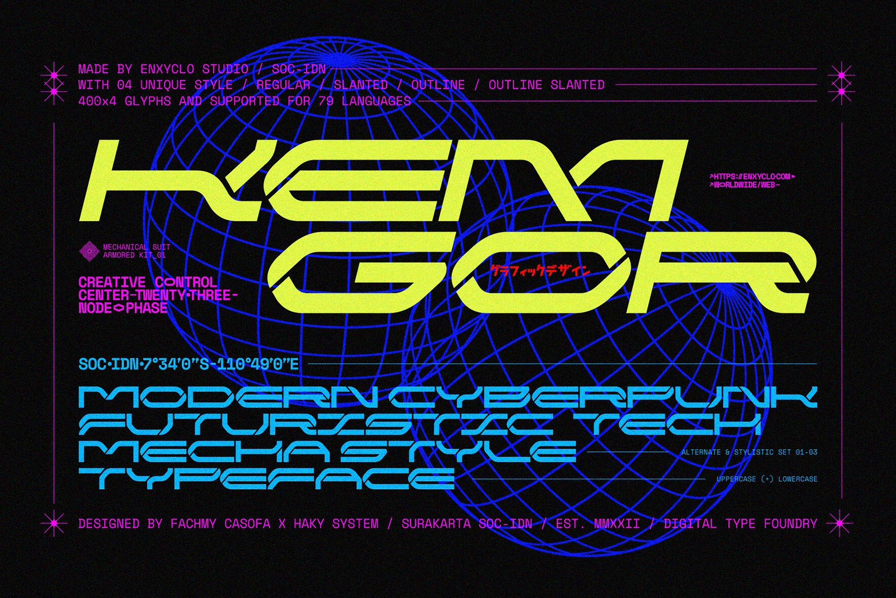 NCL Kemgor - Cyberpunk Futuristic Font - Design Cuts