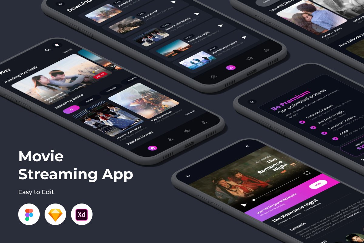 Play - Movie Streaming Mobile App - Design Cuts