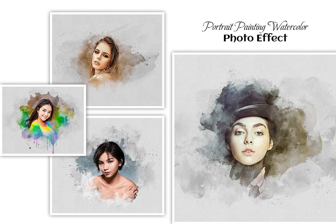 Portrait Painting Watercolor Effect - Design Cuts