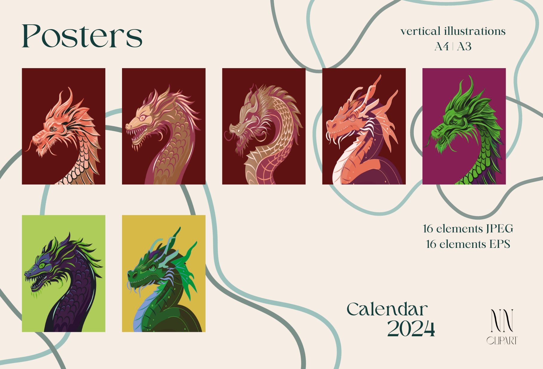 Dragon Calendar Templates 2024 - Design Cuts