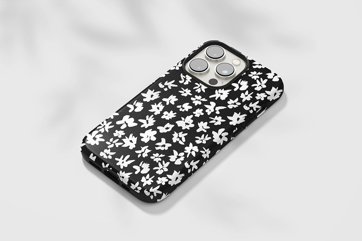 Black And White Tiny Vector Flowers - Design Cuts