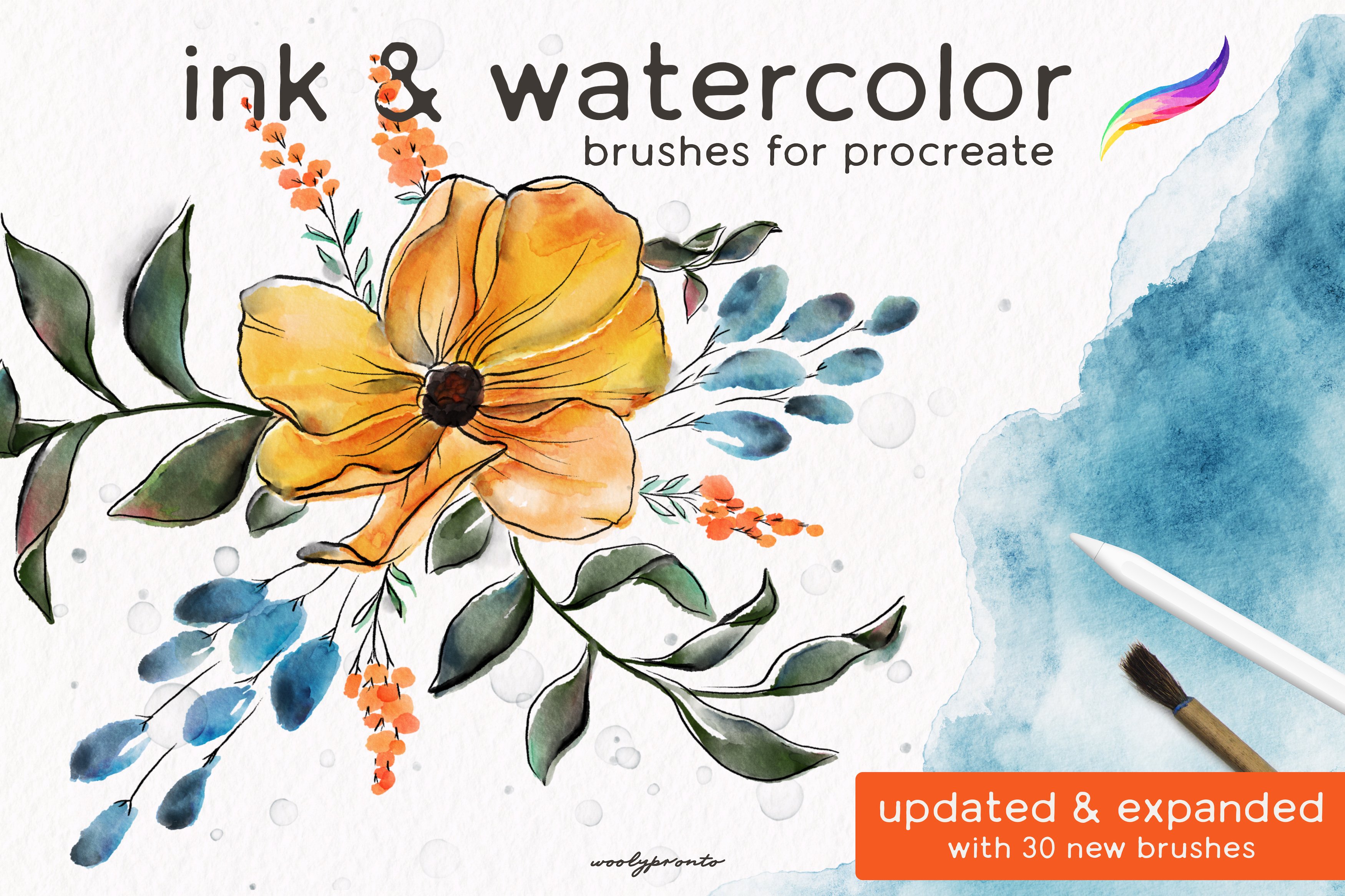 Ink & Watercolor Brushes for Procreate