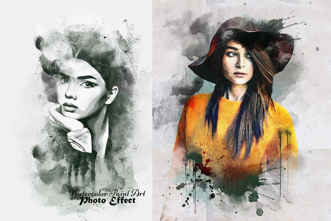 Watercolor Paint Art Photo Effect 2 - Design Cuts