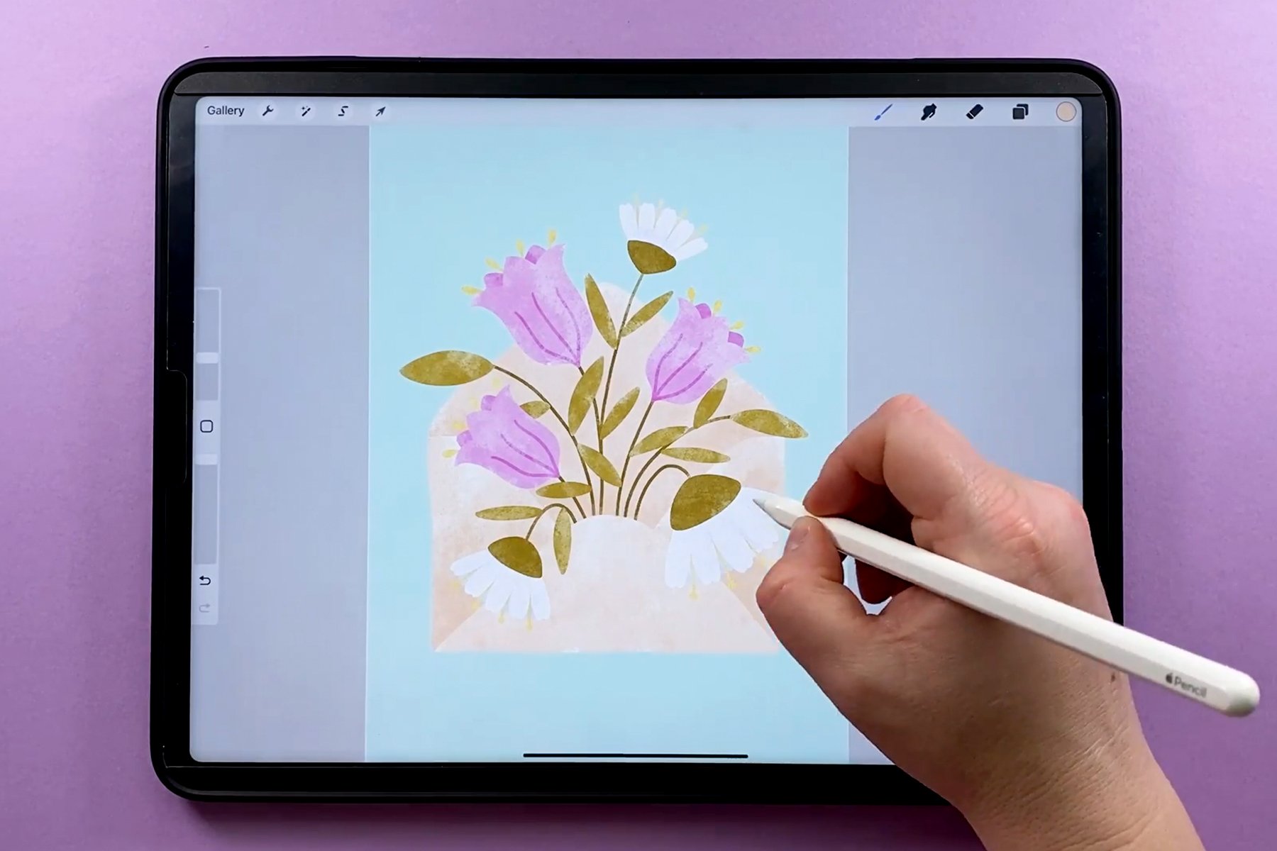 Stylised Floral Illustrations Using Stamp Brushes In Procreate - Design ...