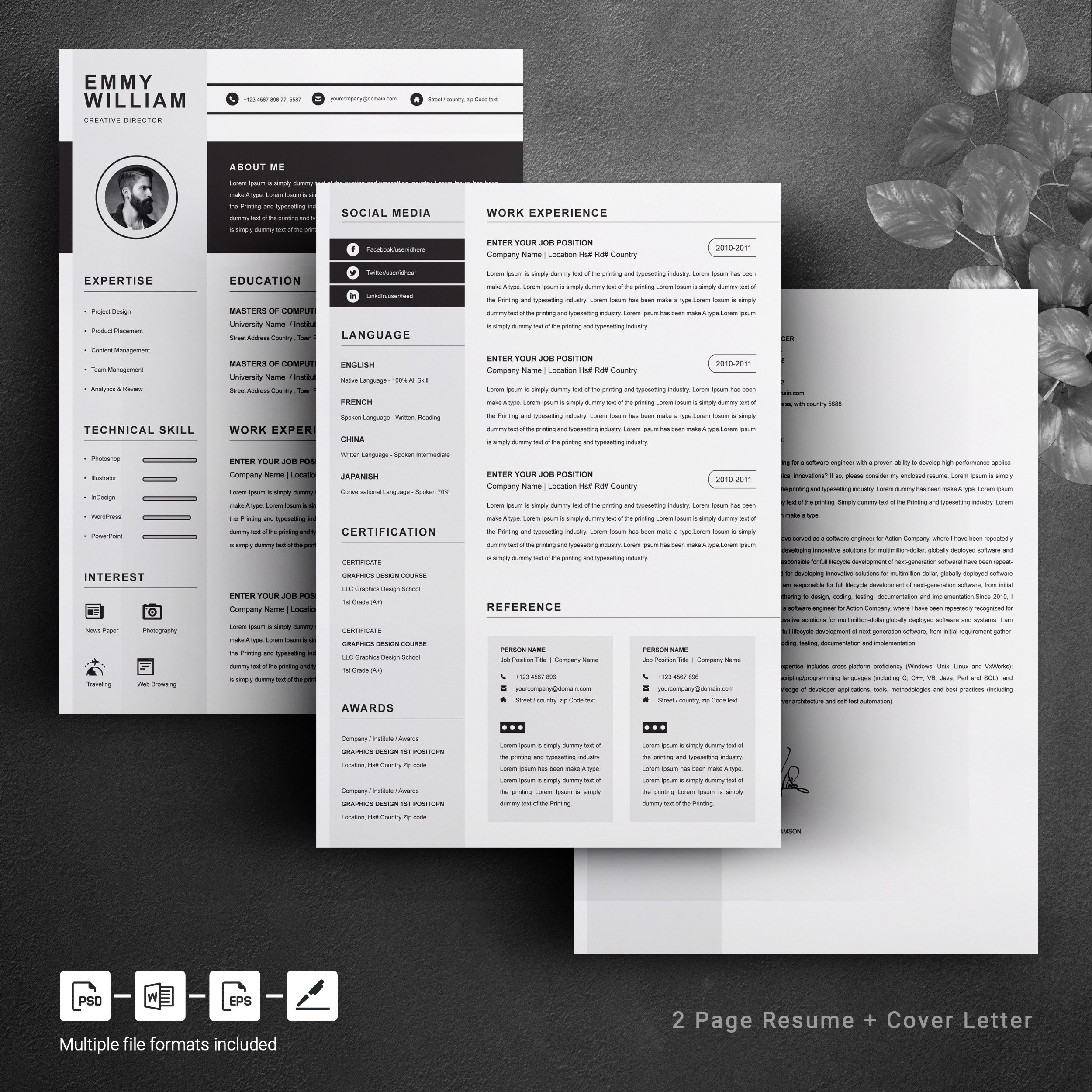 Resume Or CV Template Layout - Design Cuts