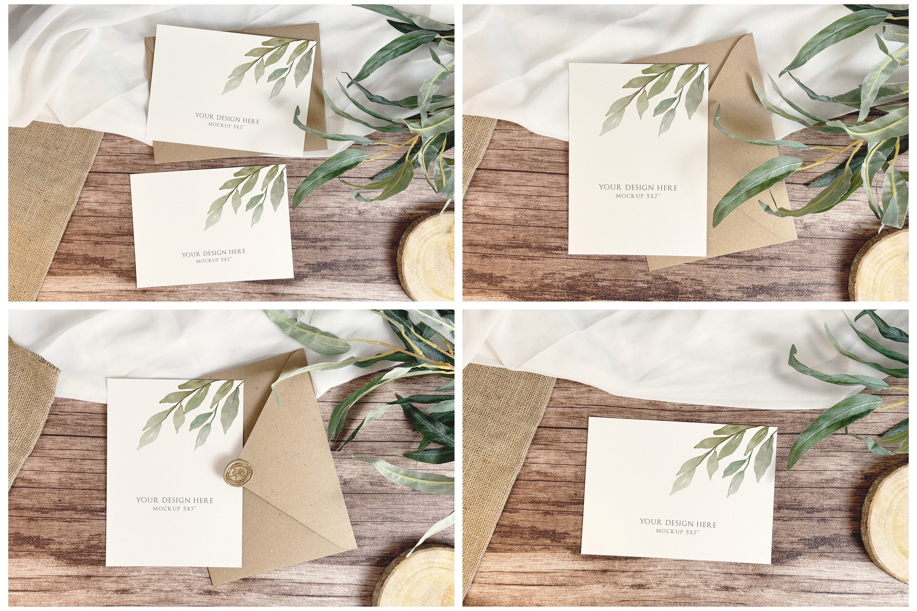 Rustic Wedding Card Mockup Bundle