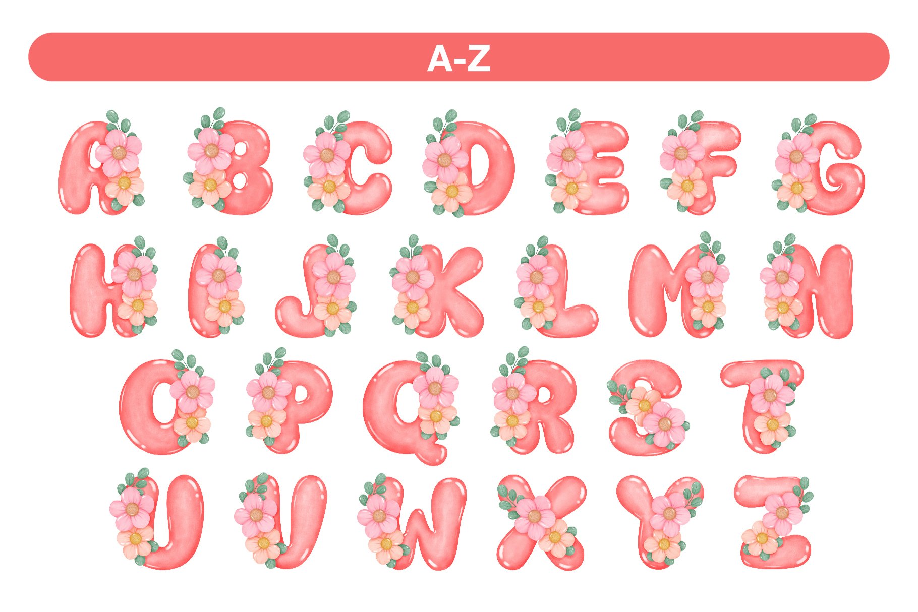 Fox Flower Color Font - Design Cuts