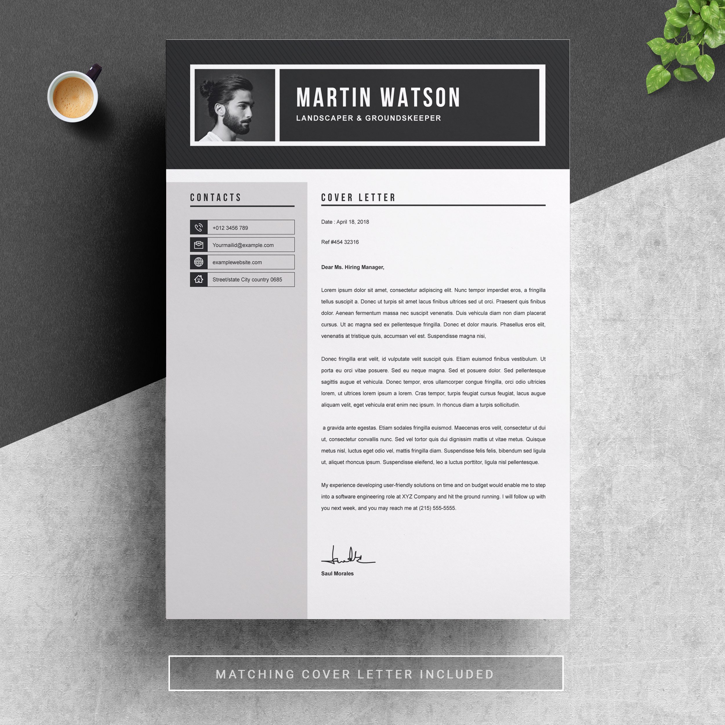 Professional Resume Template 21 - Design Cuts