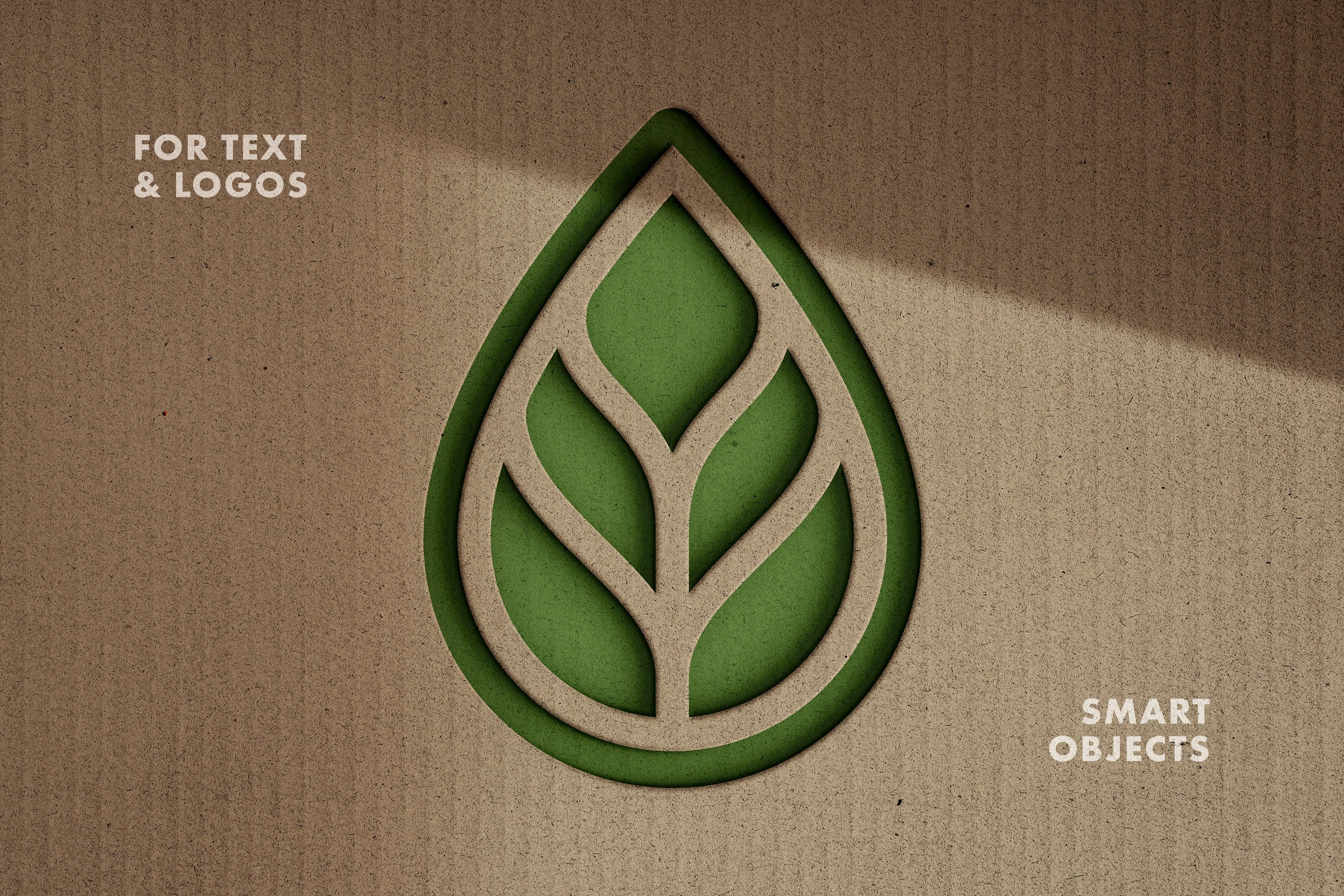 Cardboard Eco Cut Out Logo & Text Mockup - Design Cuts