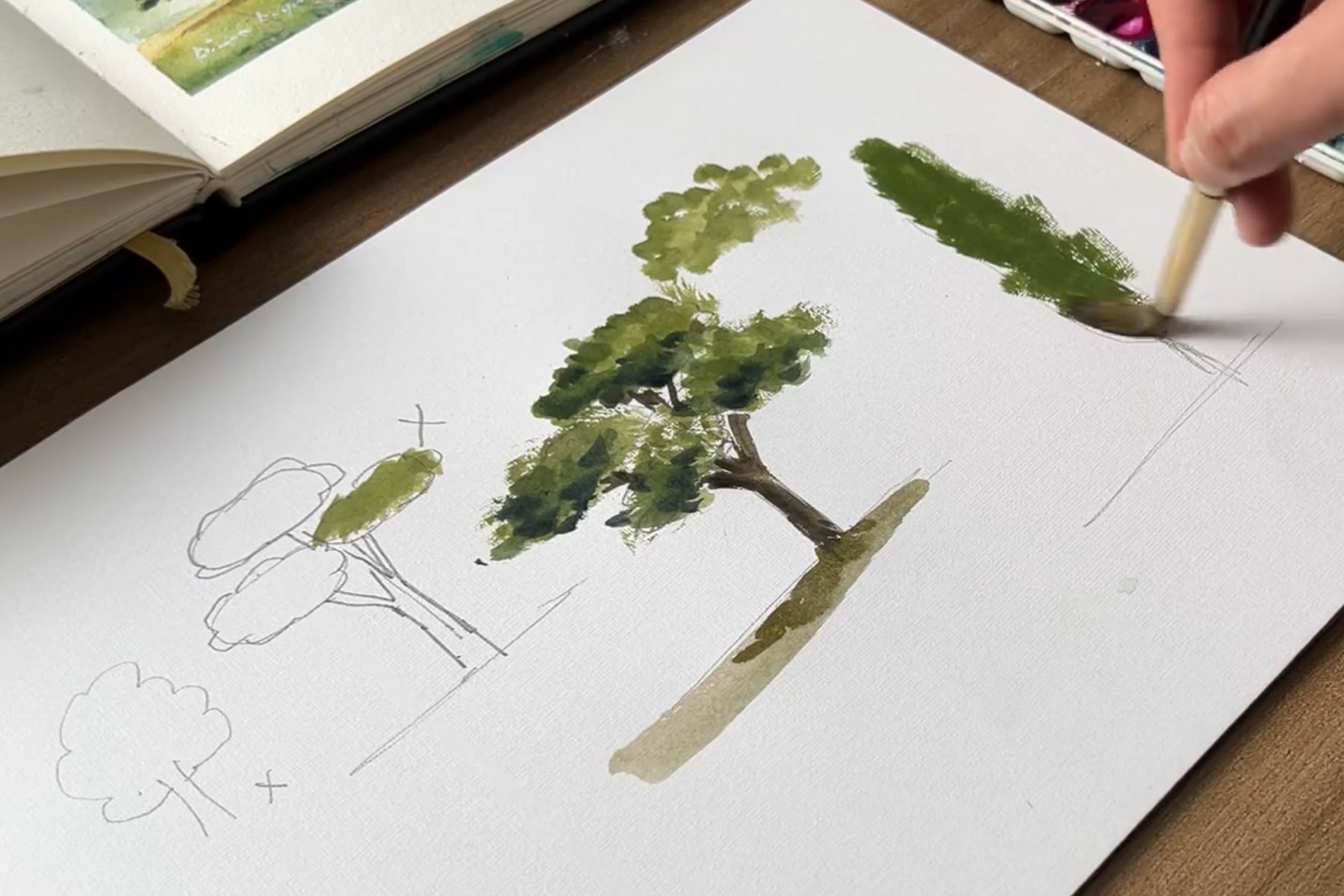 Creative Watercolor Sketchbook: Paint Loose Landscape, Bianca Rayala