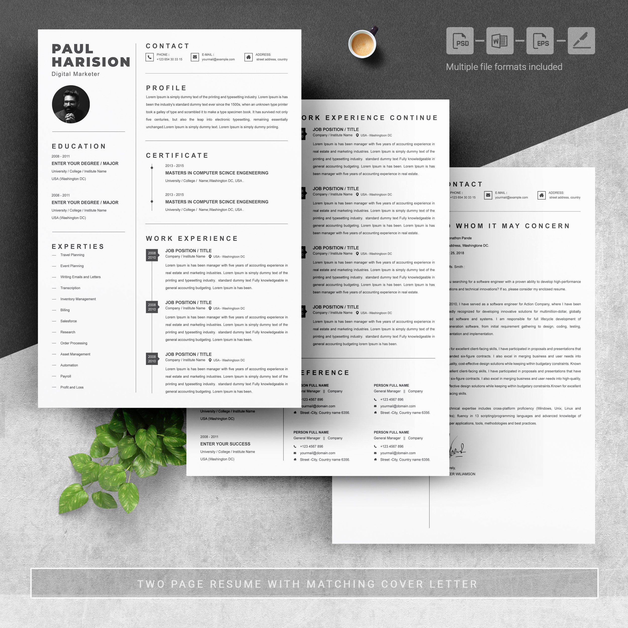 Clean Word Resume Template - Design Cuts