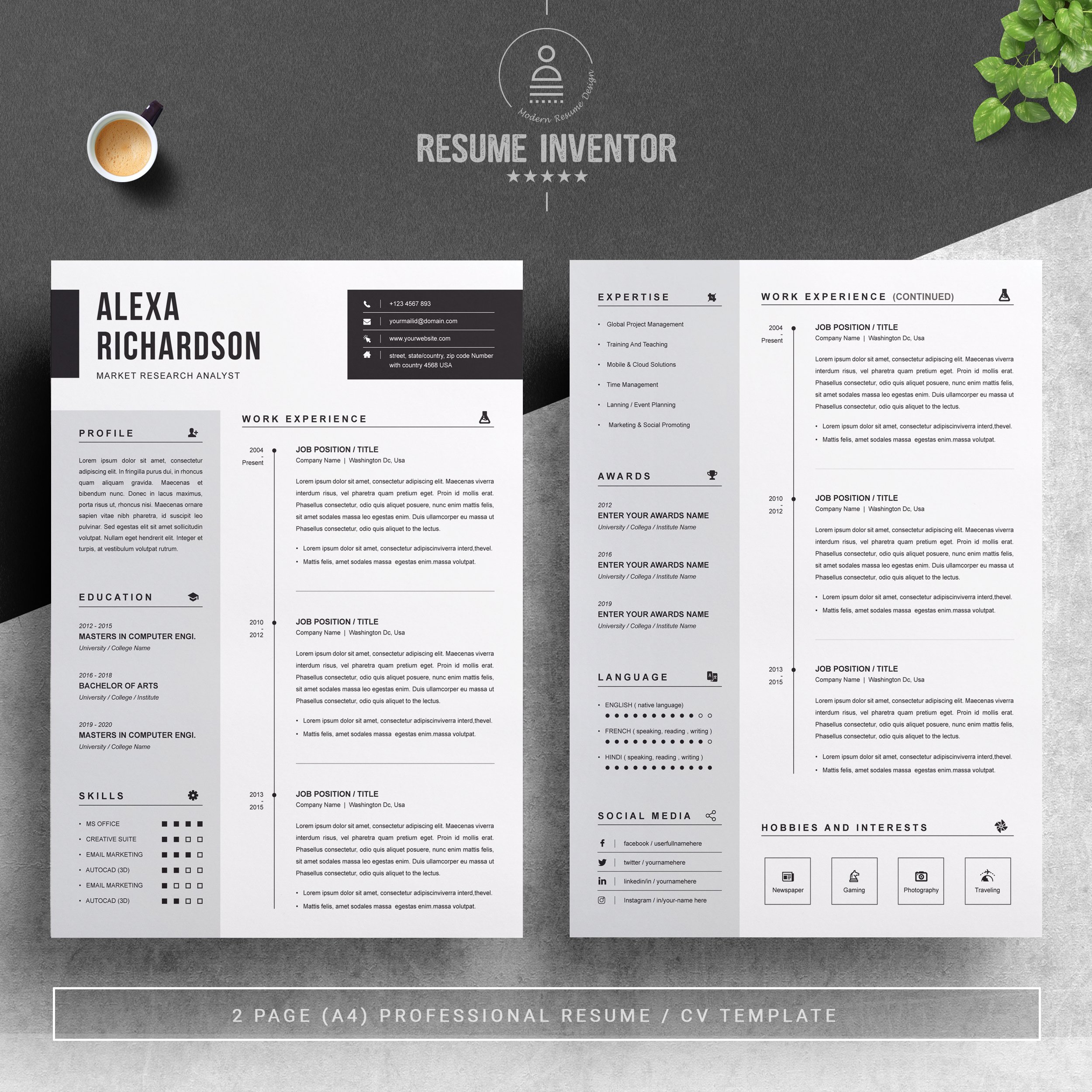 Professional CV Template 3 - Design Cuts