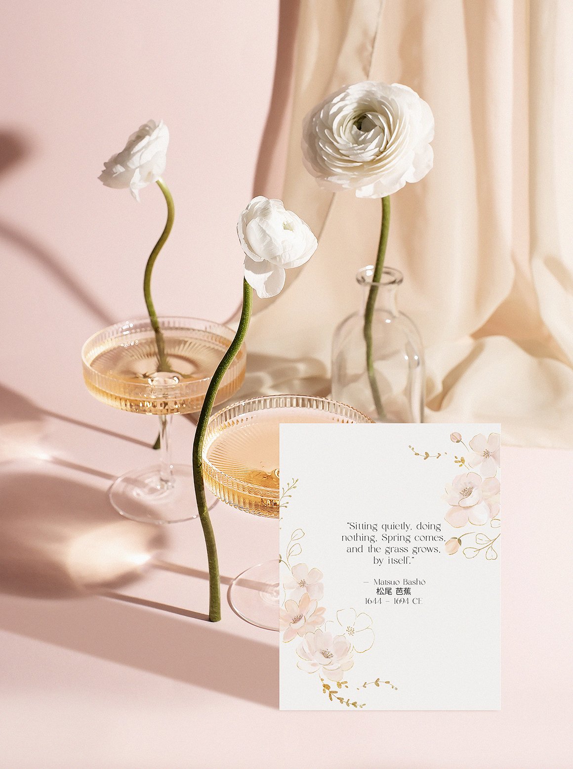 Peach Cream & Gold Flowers - Design Cuts