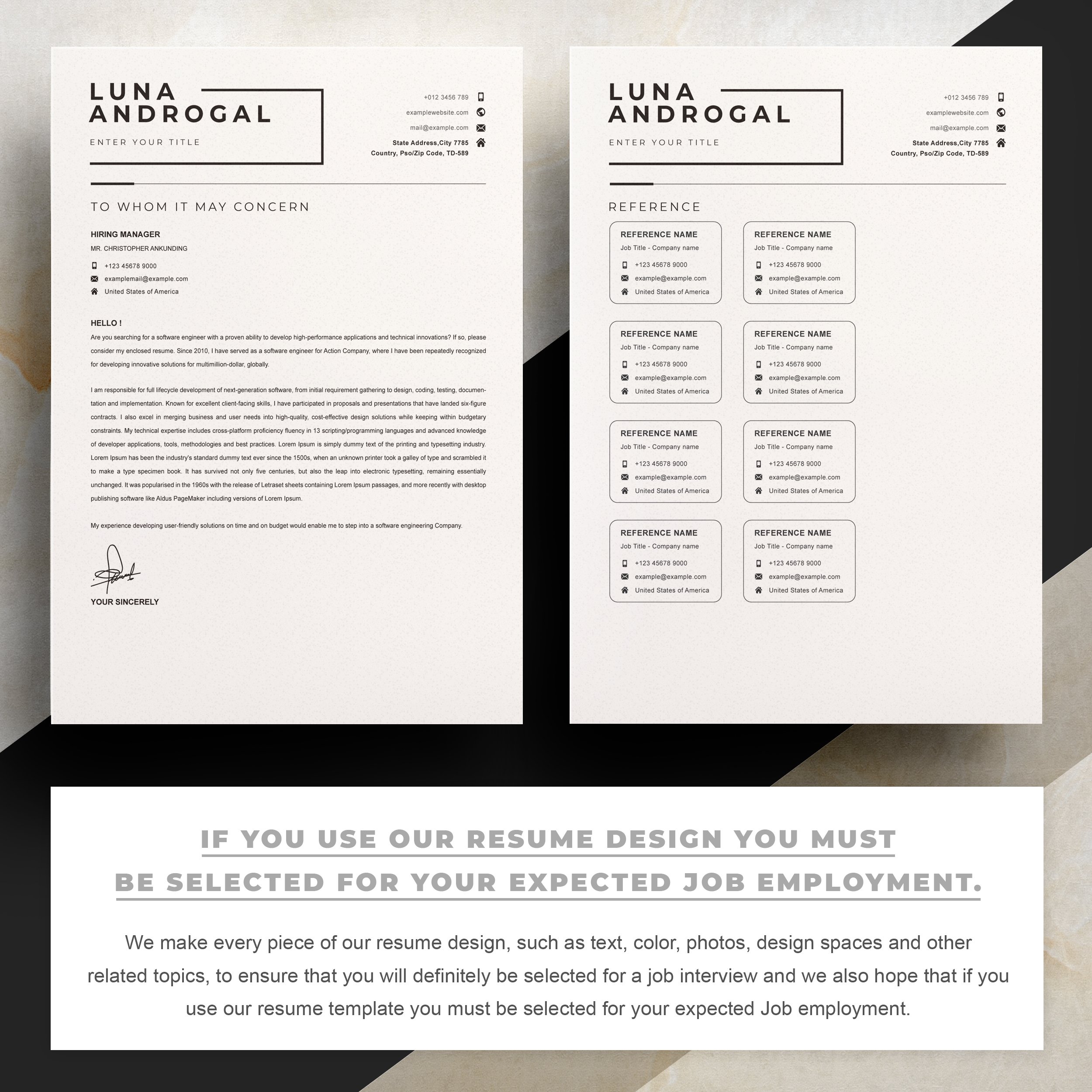 Minimalist Resume Template Word - Design Cuts