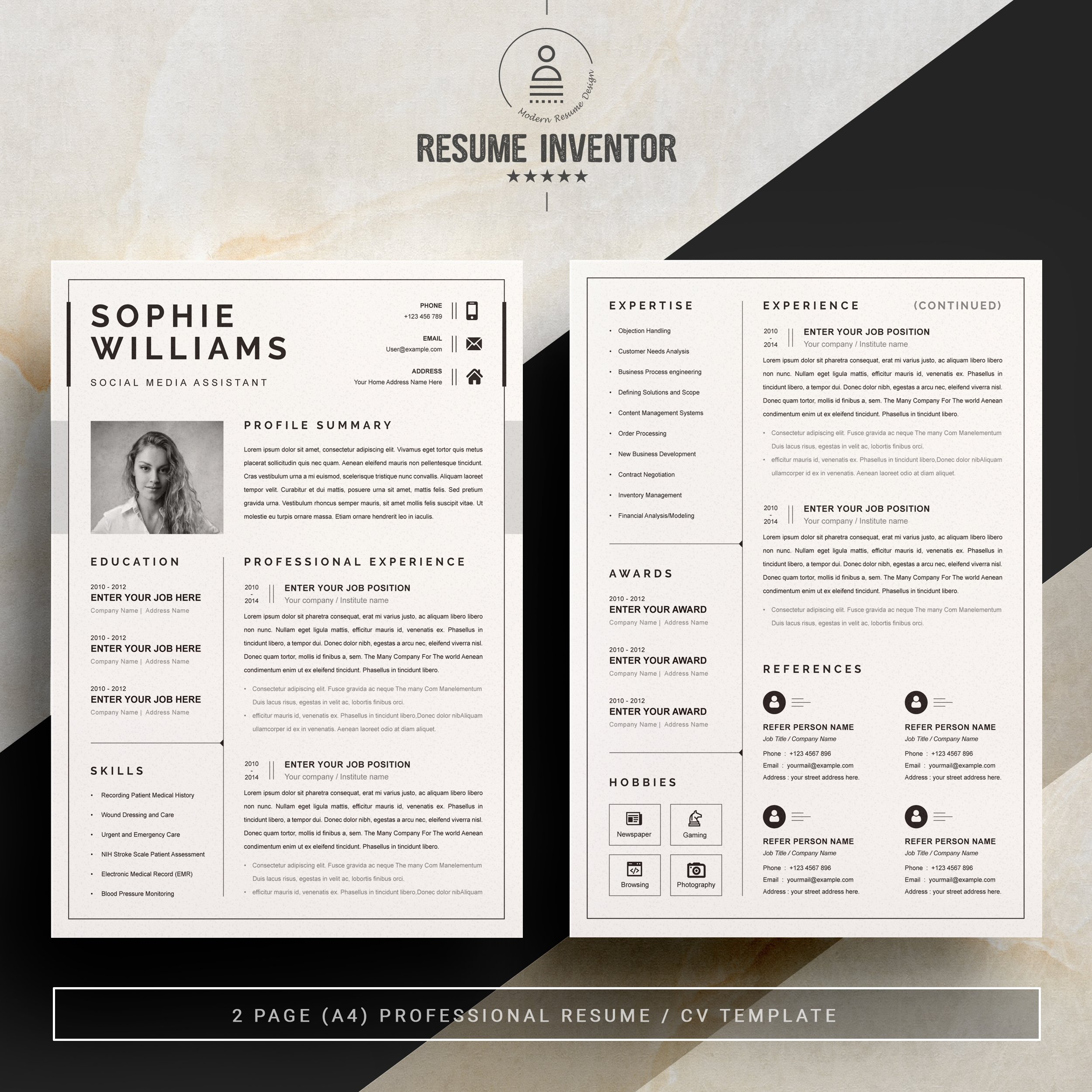 Professional Resume Template For Word 3 - Design Cuts