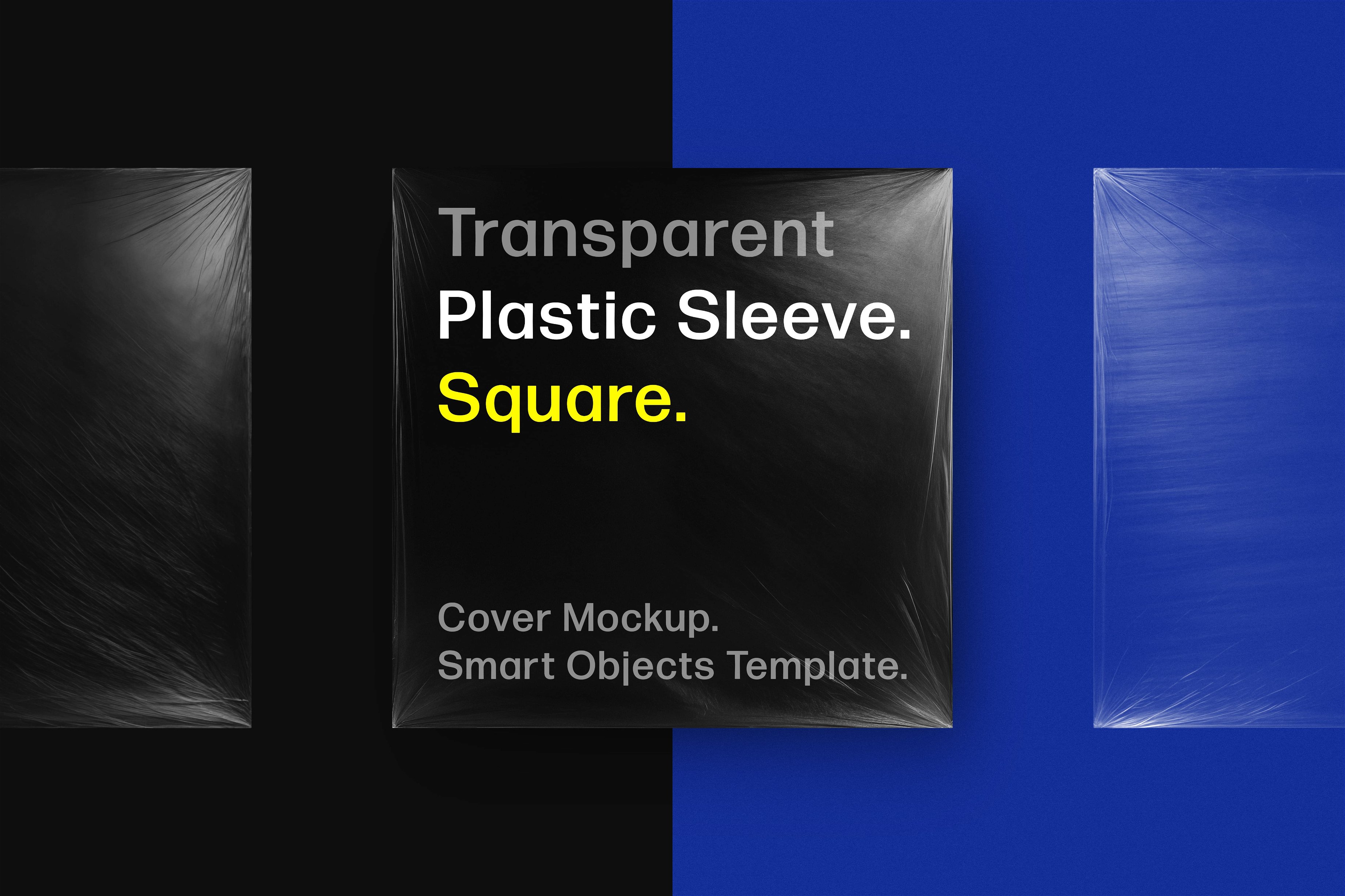 Square Transparent Plastic Sleeves Mockup - Design Cuts