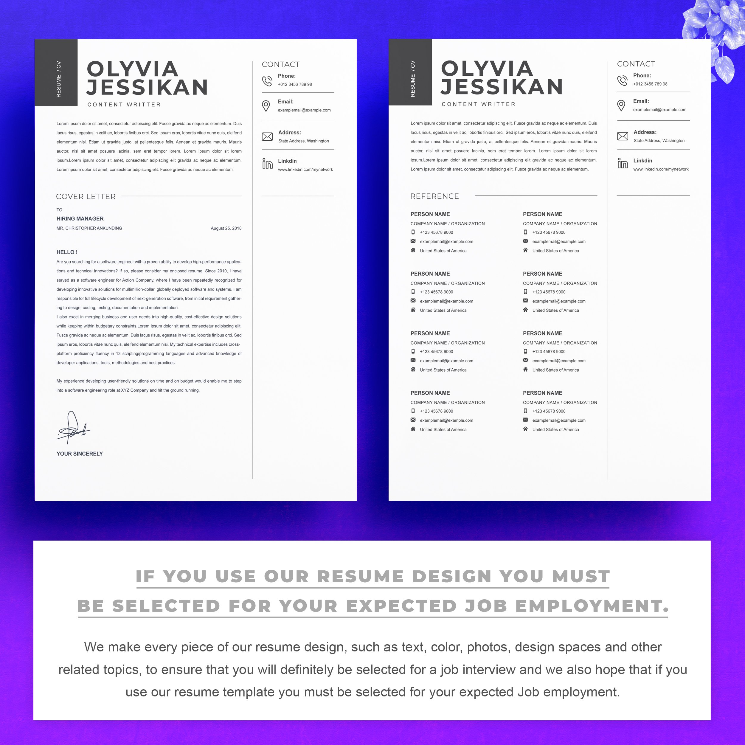 Resume For Job Word Template - Design Cuts