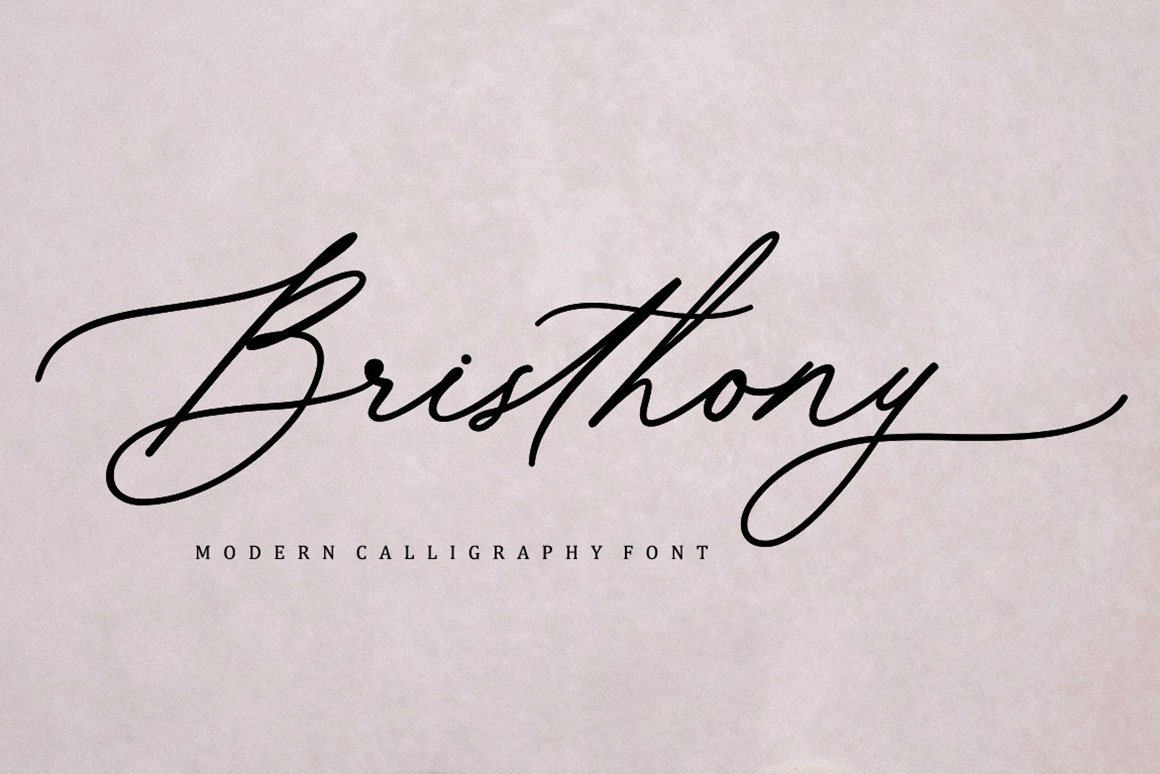 Bristhony Script Font Design Cuts 