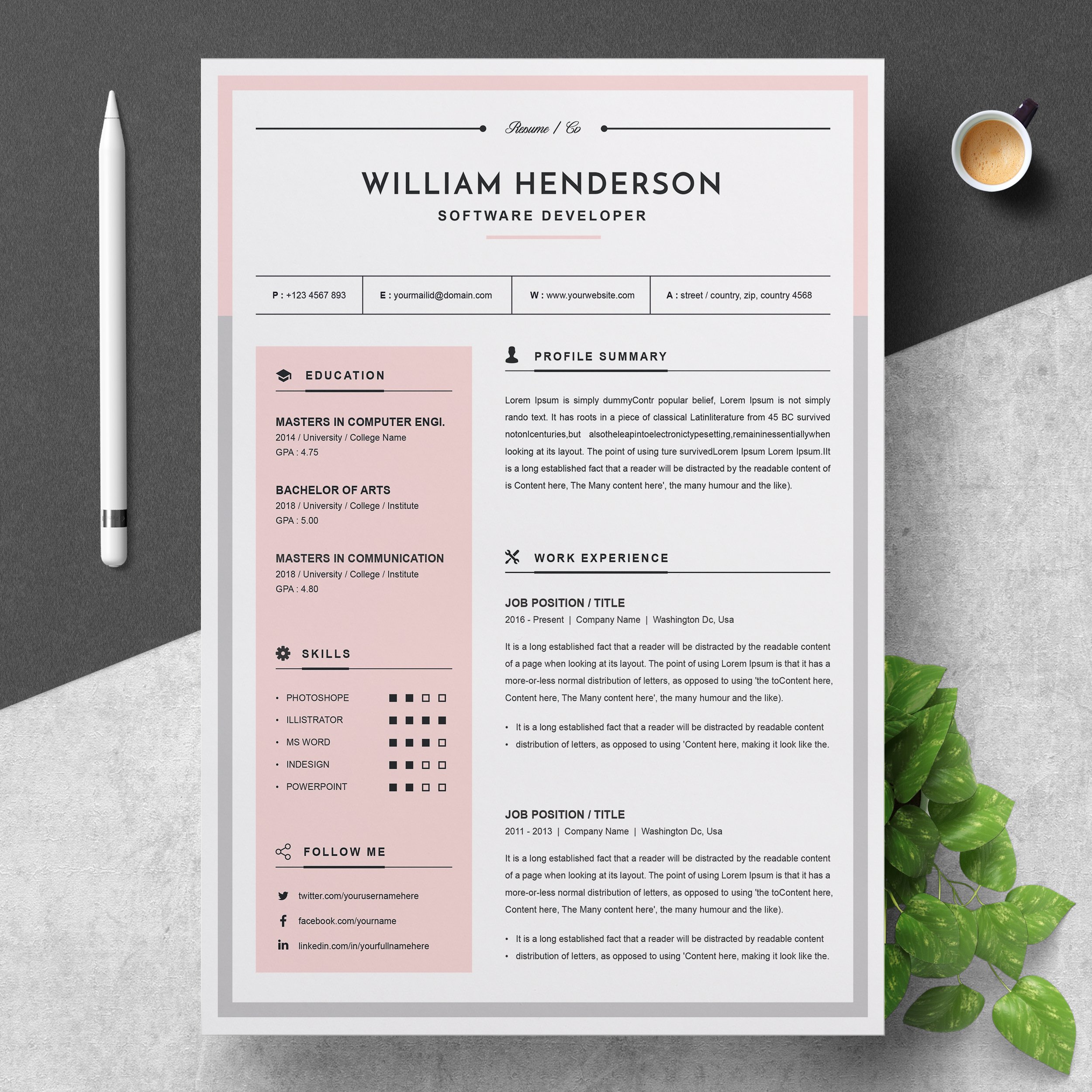 Creative Modern Resume - Design Cuts