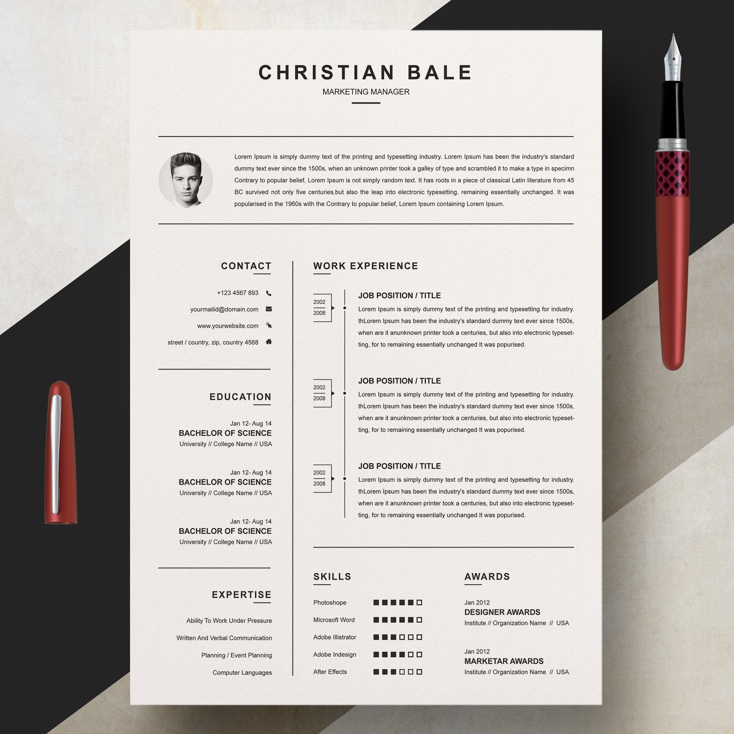 CV Or Resume Template Design Cuts   Cv Or Resume Template 1 