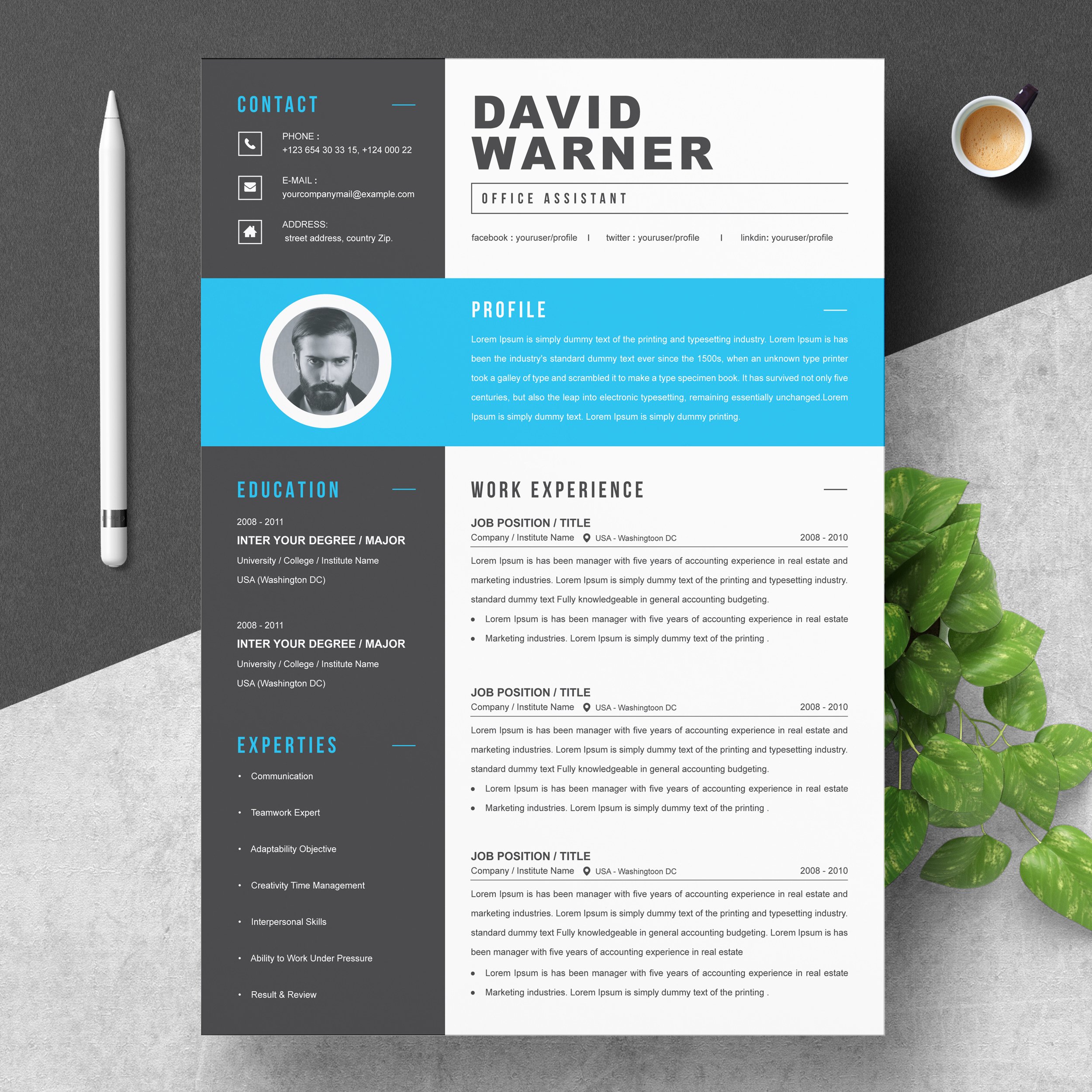 Modern Resume Template 9 - Design Cuts