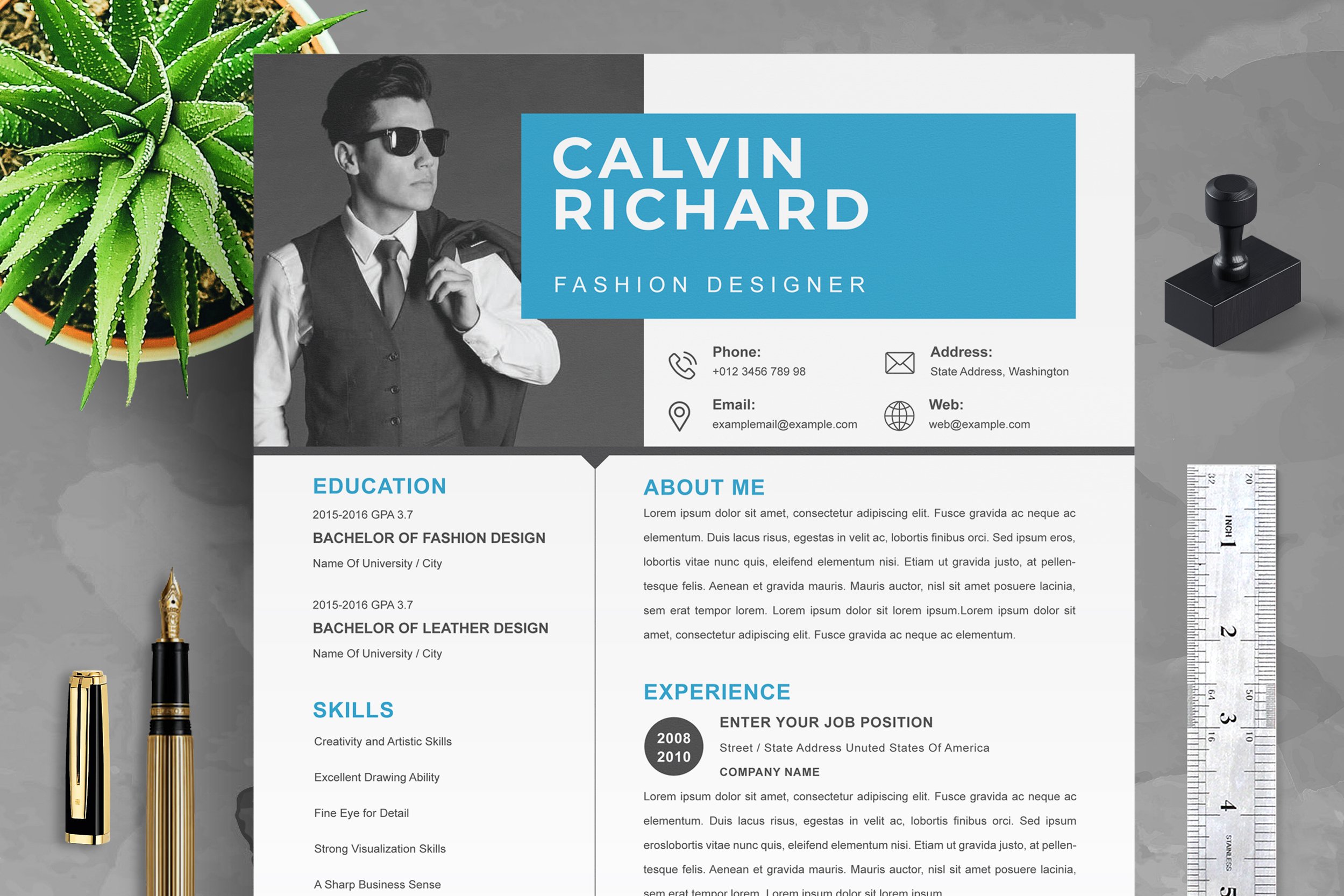 Fashion Designer Professional Resume - Design Cuts