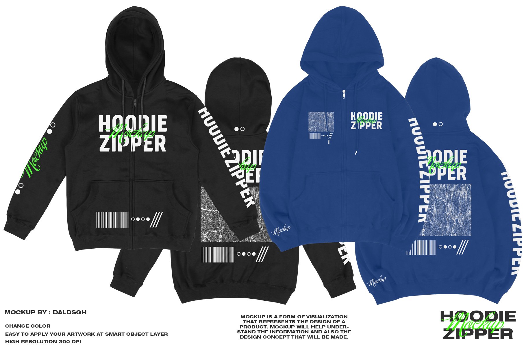 Hoodie Zipper Mockup