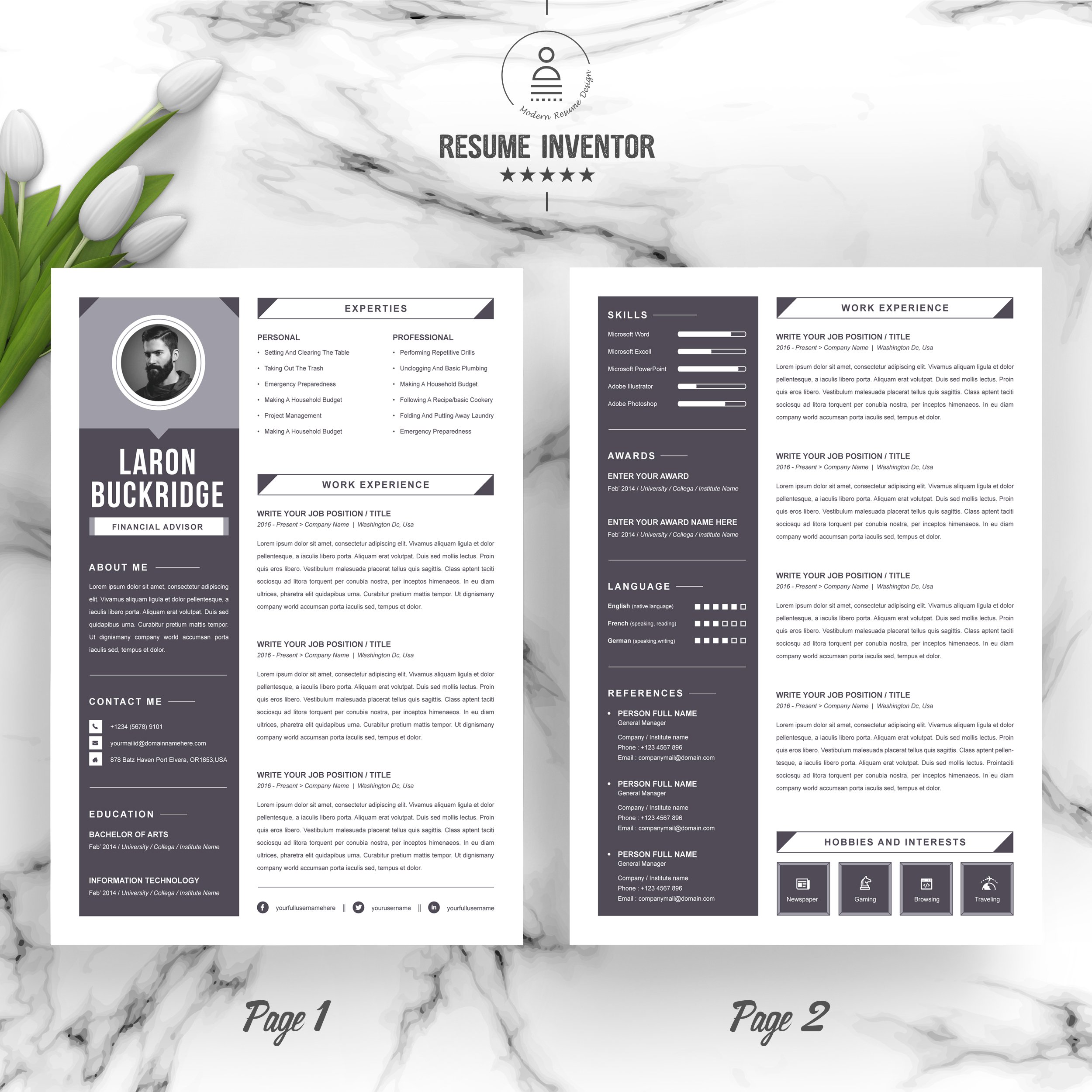 Professional Resume Template 20 - Design Cuts